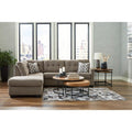 Mahoney Fabric Full Sleeper Sectional with Chaise Chocolate Upholstery