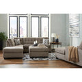 Mahoney Fabric Full Sleeper Sectional with Chaise Chocolate Upholstery