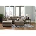 Mahoney Fabric Full Sleeper Sectional with Chaise Chocolate Upholstery