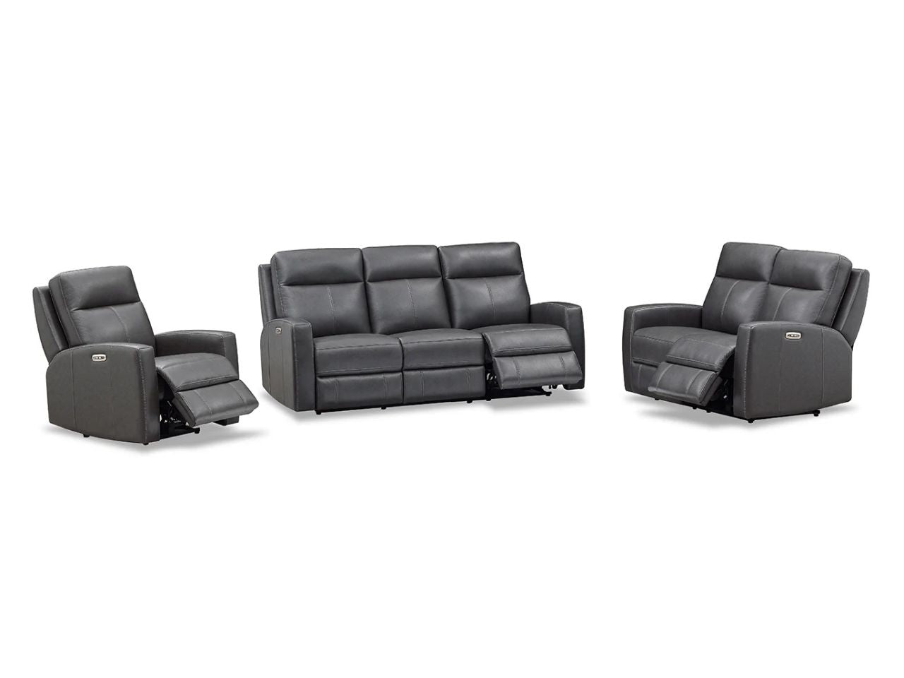 🇨🇦 Muskoka Power Leather Zero Gravity Reclining Sofa - Calgary Furniture Store