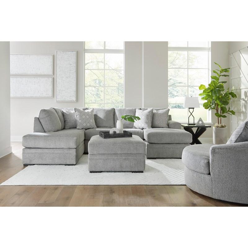 Signature Design Casselbury 2-Piece Fabric Sectional Sofa with Double Chaise
