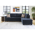 Aviemore Navy Fabric 2-Piece Sectional with Right Chaise