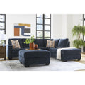 Aviemore Navy Fabric 2-Piece Sectional with Right Chaise