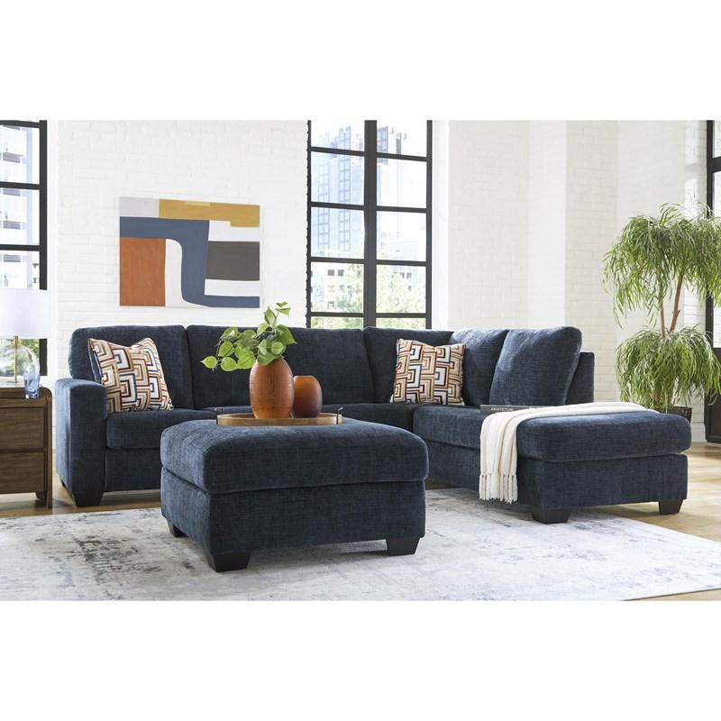 Aviemore Navy Fabric 2-Piece Sectional with Right Chaise