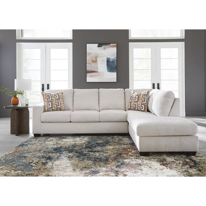 Aviemore Stone Fabric 2‑Piece Sectional Sofa with Chaise, Casual