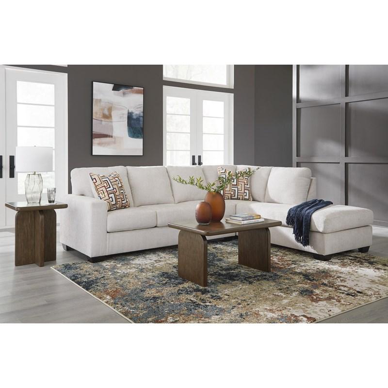 Aviemore Stone Fabric 2‑Piece Sectional Sofa with Chaise, Casual