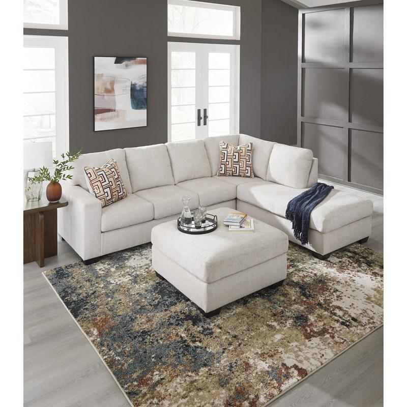 Aviemore Stone Fabric 2‑Piece Sectional Sofa with Chaise, Casual