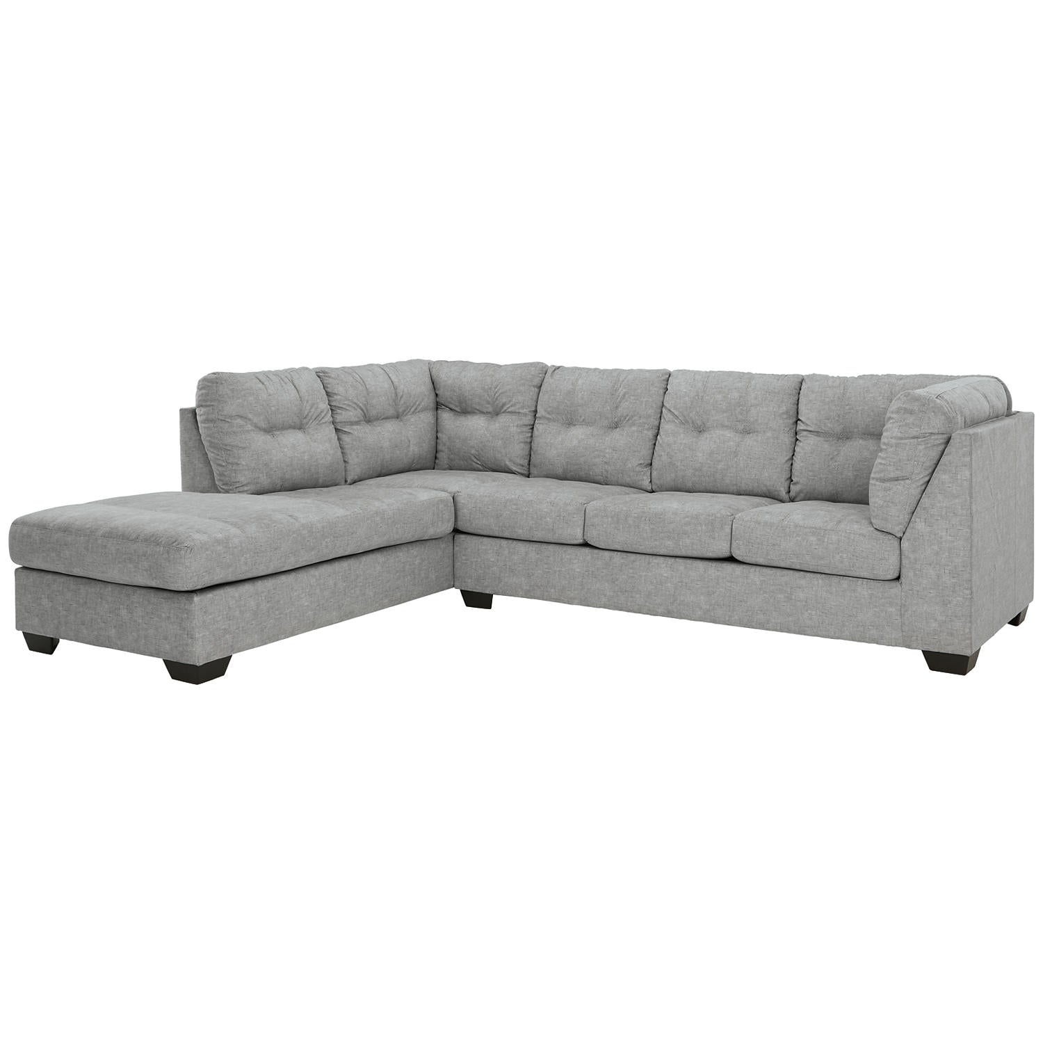Falkirk Velvet-Touch 2-Piece L-Shaped Sectional Sofa with Chaise, Tailored