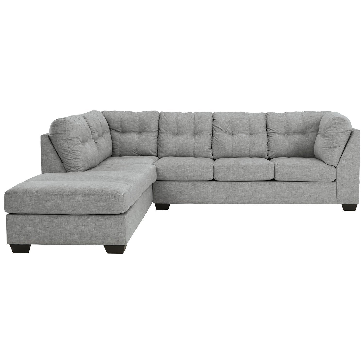 Falkirk Velvet-Touch 2-Piece L-Shaped Sectional Sofa with Chaise, Tailored