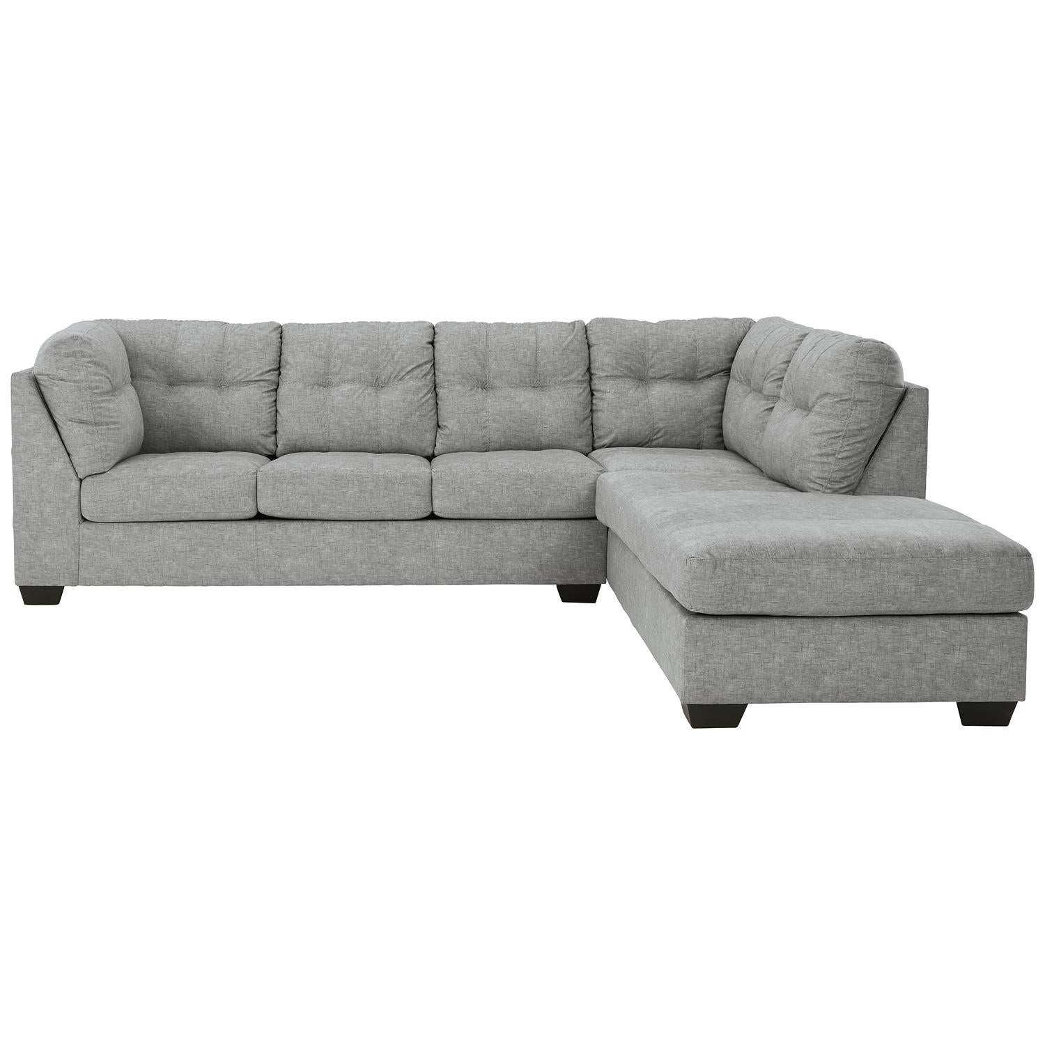 Falkirk Velvet-Touch 2-Piece L-Shaped Sectional Sofa with Chaise, Tailored