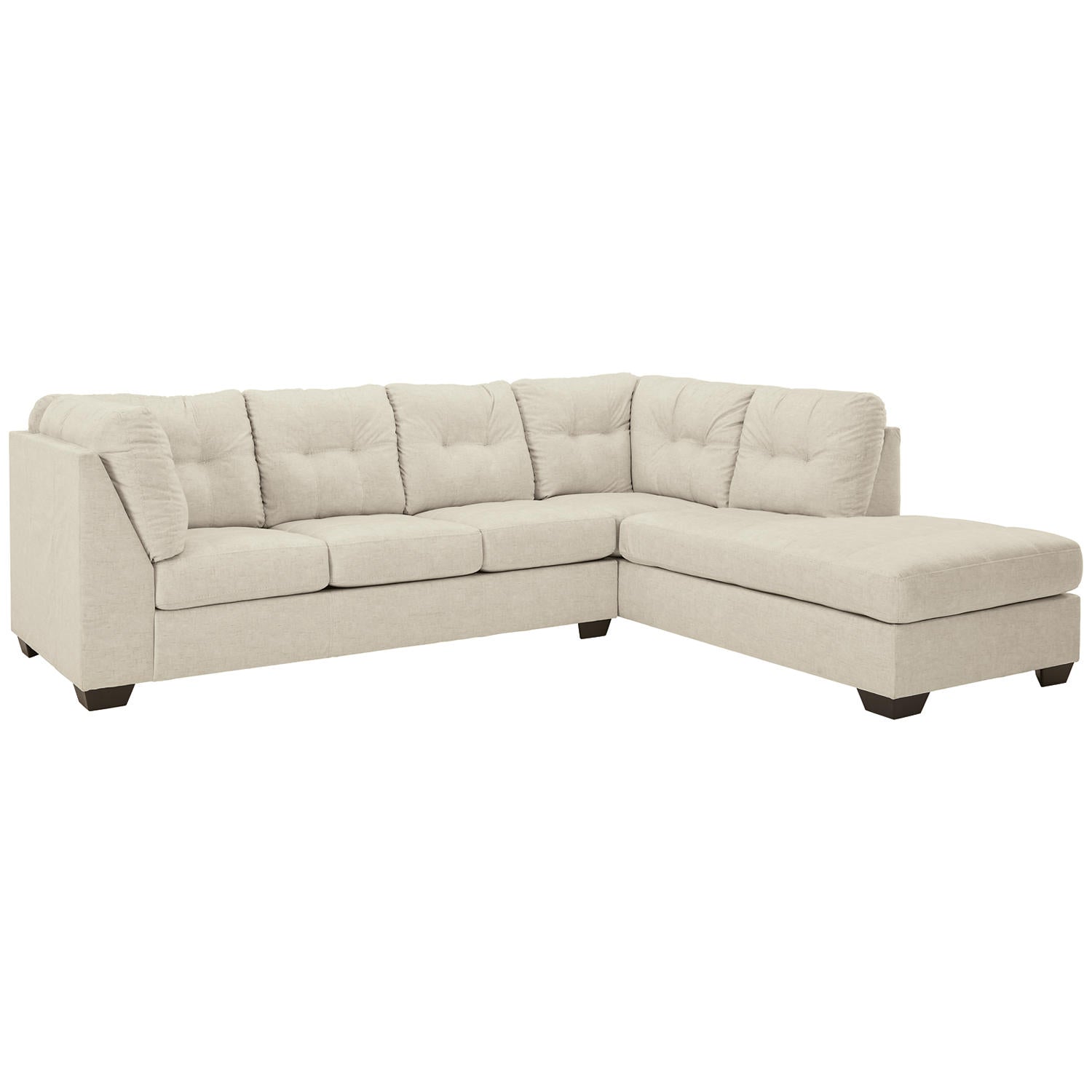 Falkirk Velvet-Touch 2-Piece L-Shaped Sectional Sofa with Chaise, Tailored