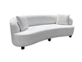 Sedona Curved Modern Sofa – Plush Upholstered White Bouclé Design