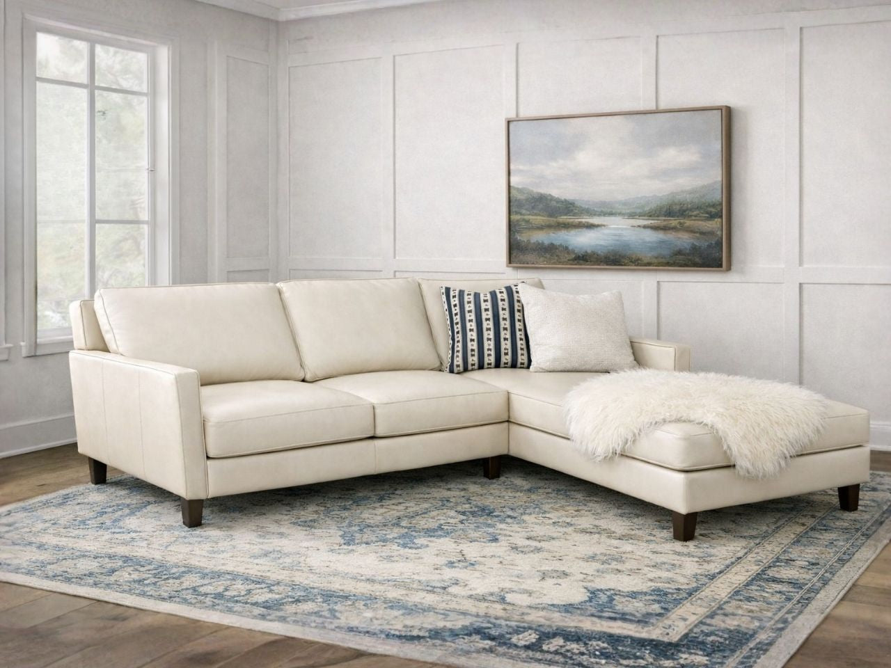 🇨🇦 Custom Top Grain Leather Sectional - Calgary Furniture Store