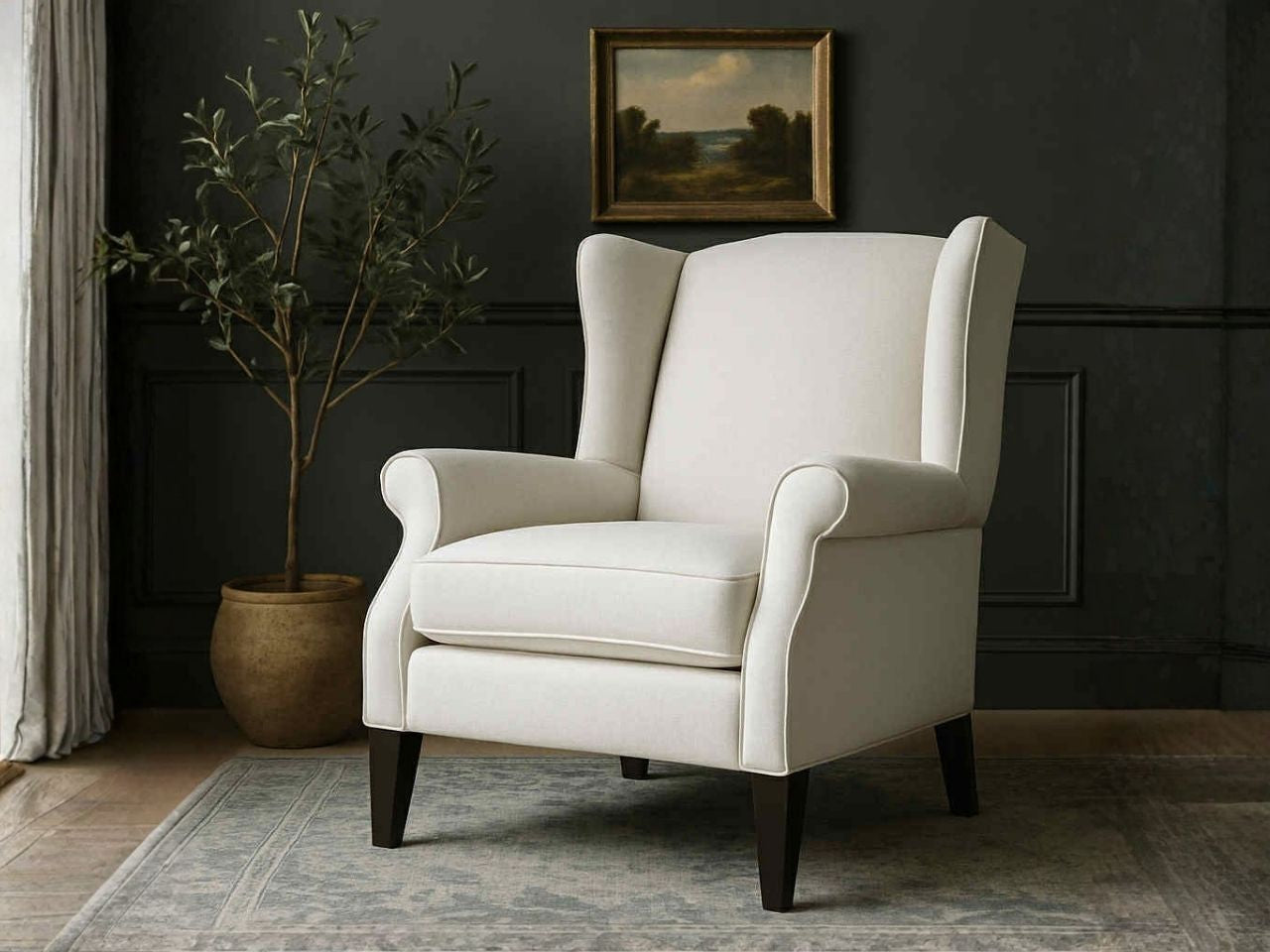 🇨🇦 Custom Fabric Push Back Wing Recliner Chair - Calgary Furniture Store