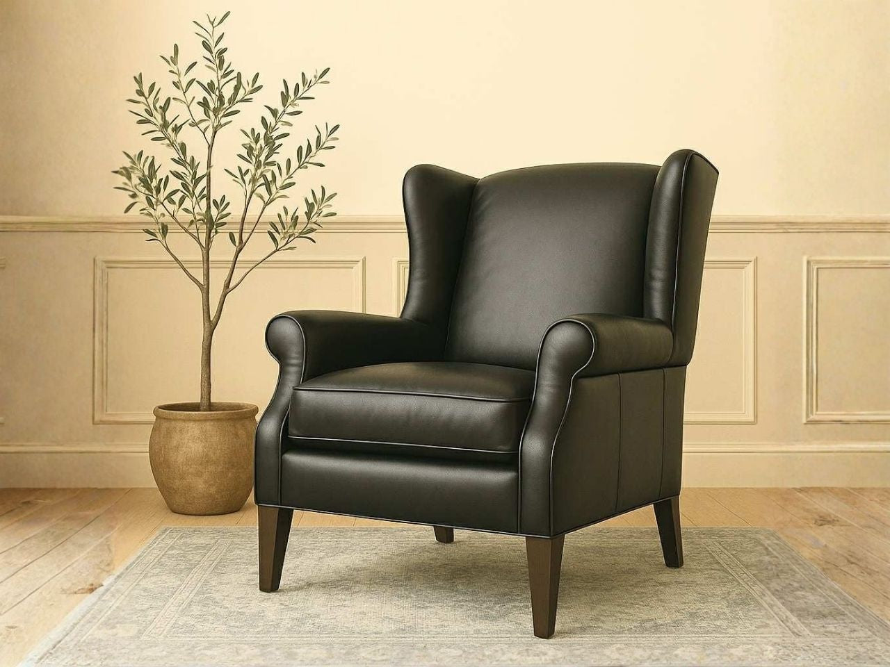 🇨🇦 Custom Fabric Push Back Wing Recliner Chair - Calgary Furniture Store