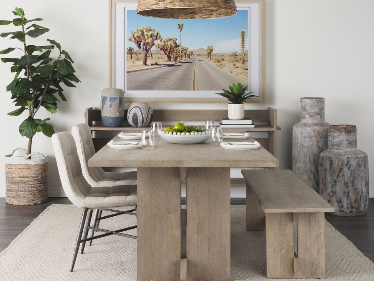 Aida Light Brown Dining Table | Calgary Furniture Store
