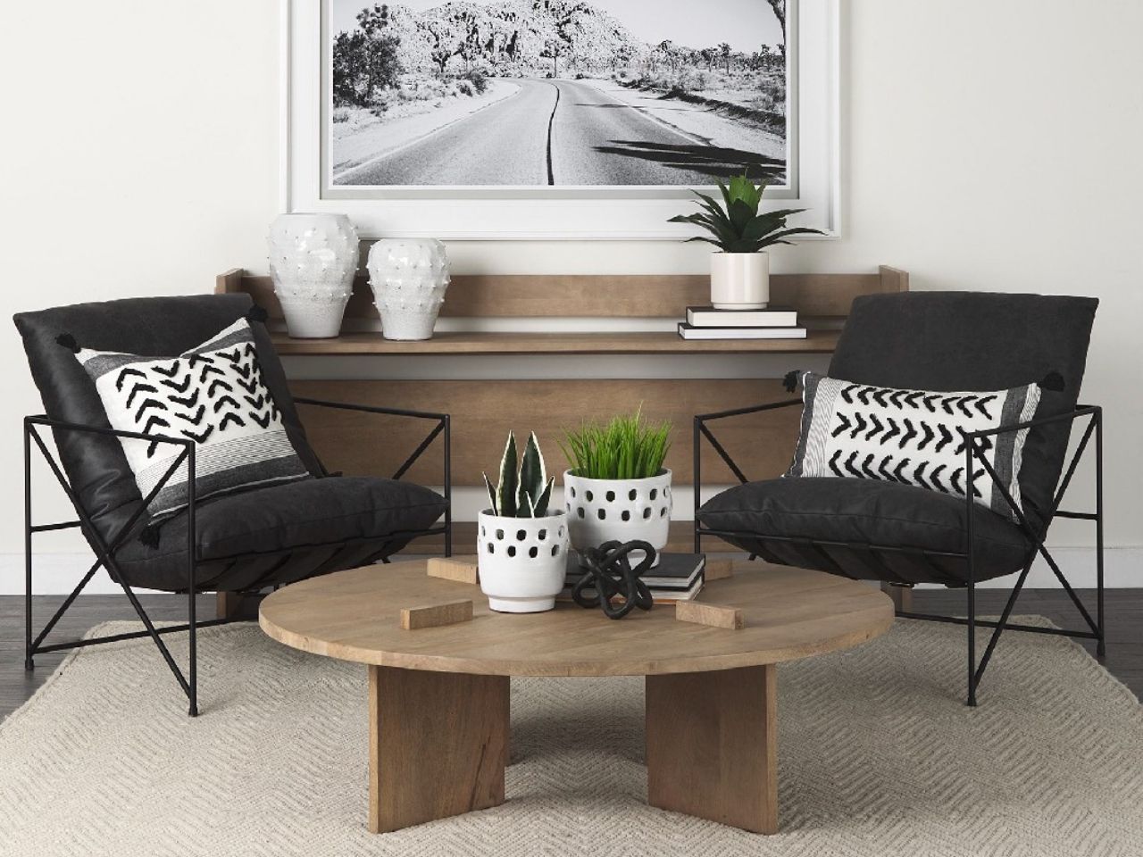 Aida Round Coffee Table - Light Brown | Calgary Furniture Store