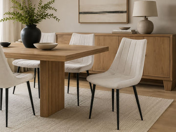 Alibi Ivory Dining Chair in a dining room setting. 