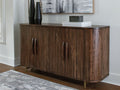 Amickly Mango Wood Accent Cabinet with Fluted Doors and Shelves in Calgary