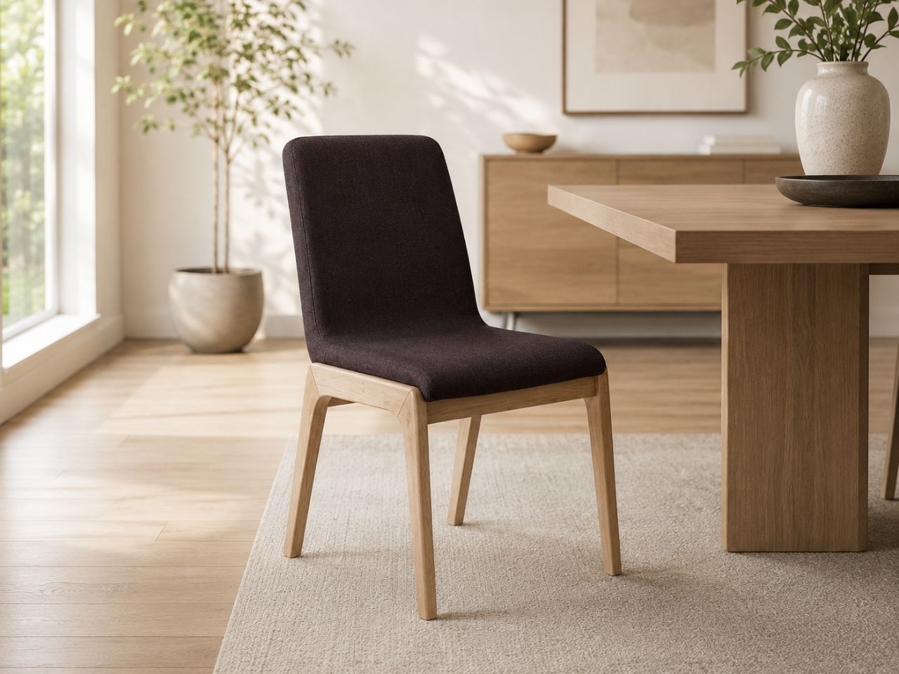 Arizona Grey Dining Chair in a dining room setting. 