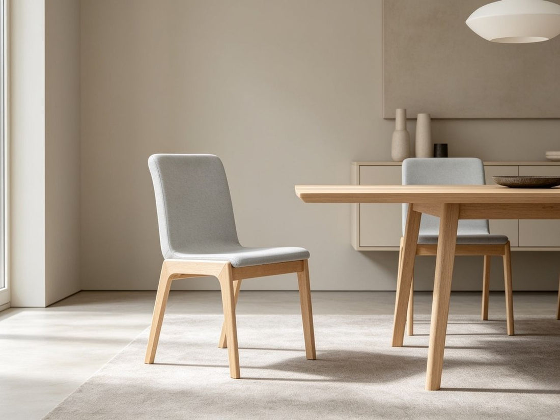 Arizona Oatmeal Dining Chair in a dining room setting. 