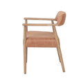 Artemis Hunter Tan Dining Chair with Padded Upholstery, Tapered Legs-side view