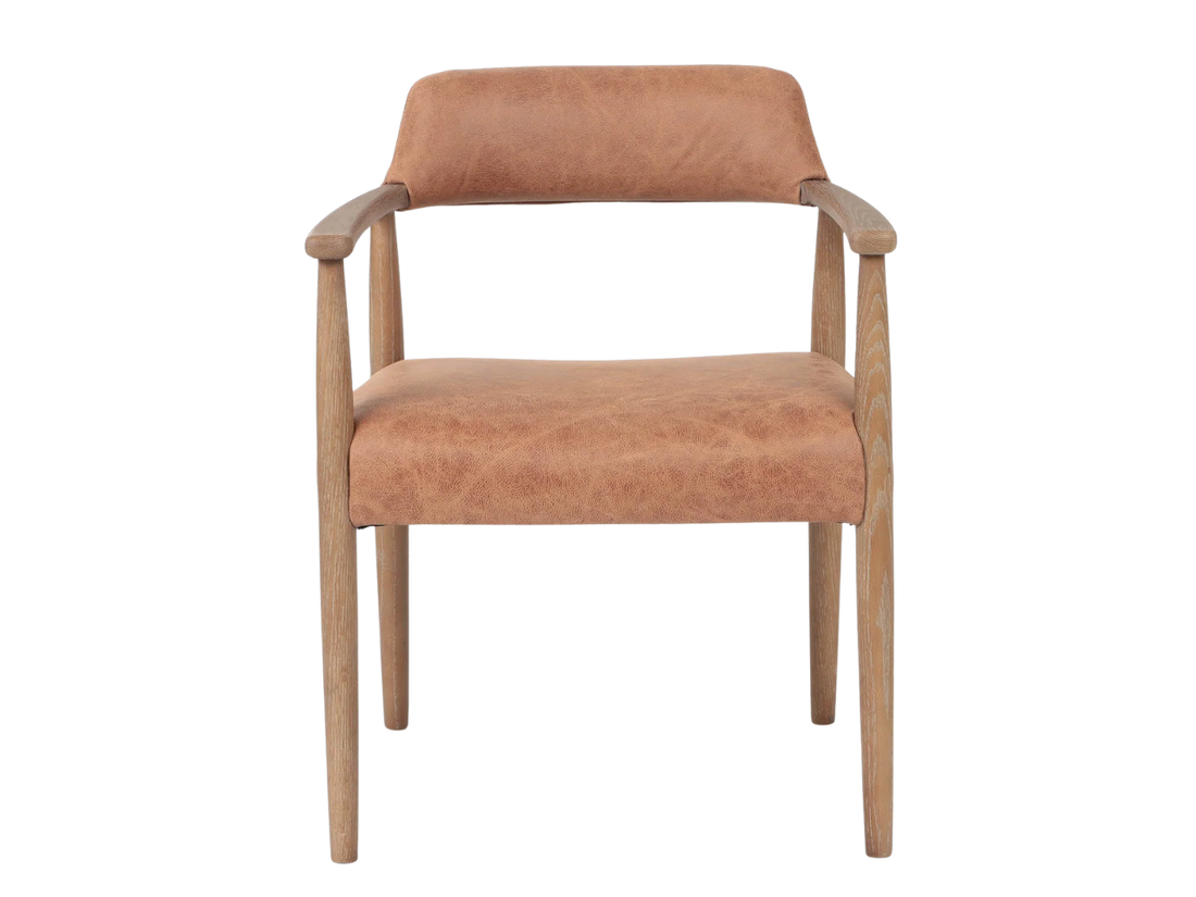 Artemis Dining Chair - Hunter Tan Leather Seat and back rest