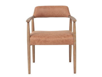 Artemis Dining Chair - Hunter Tan Leather Seat and back rest