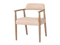 Artemis Oyster Beige Upholstered Dining Chair with Solid Frame in a white background