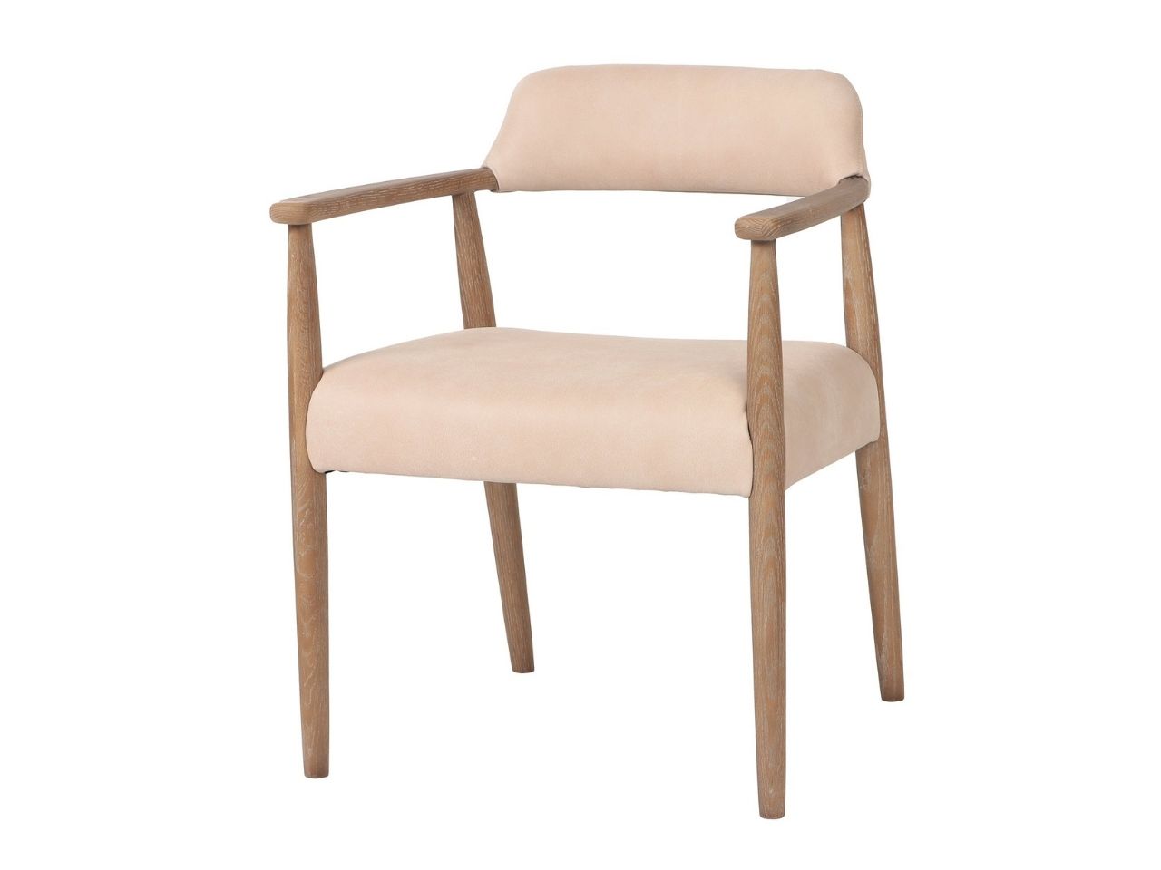Artemis Oyster Beige Upholstered Dining Chair with Solid Frame in a white background