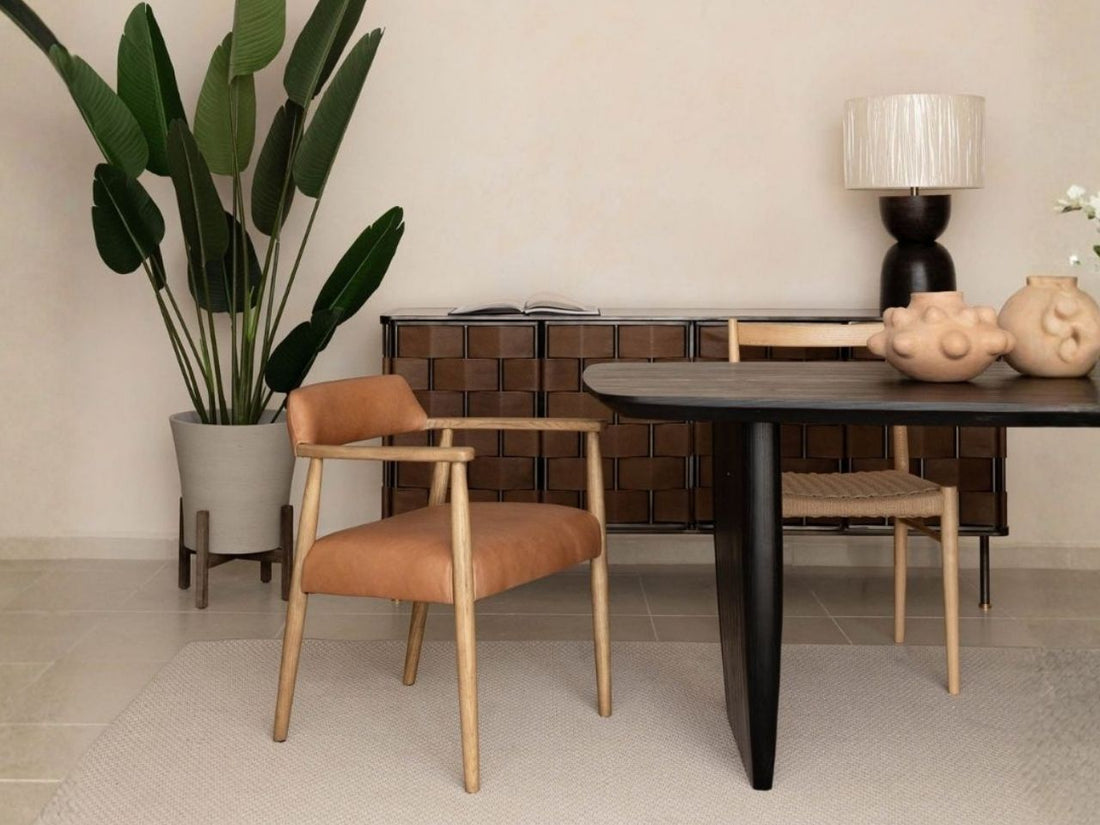 Artemis Top Grain Leather Dining Chair -  Hunter Tan