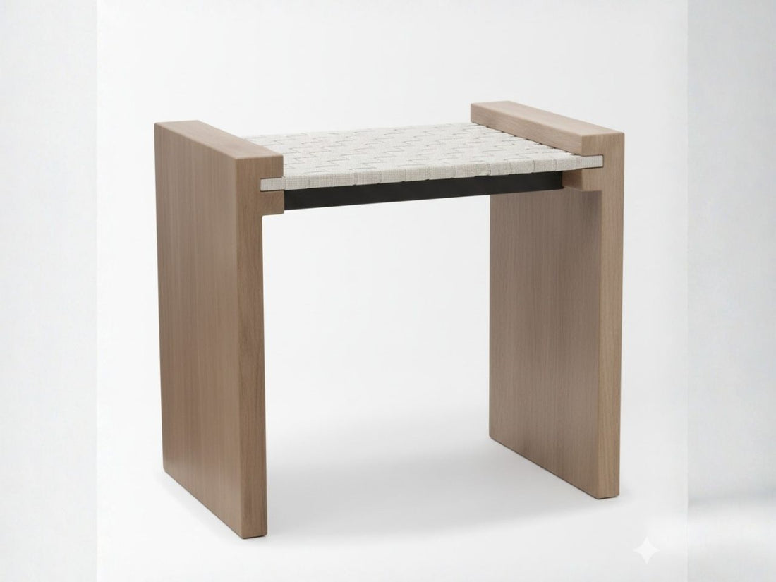 Athens Light Brown Wood w/ White Marble Accent Table - Calgary Furniture Store