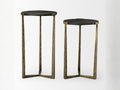 Atticus Black Wood Nesting Accent Tables Set of Two in Calgary in a white background