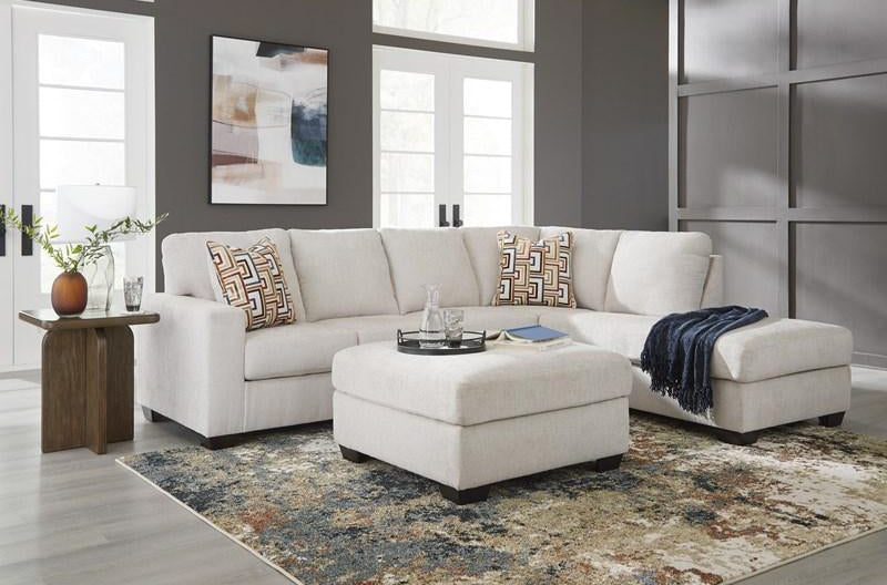 Aviemore Stone Fabric 2‑Piece Sectional Sofa with Chaise, Casual