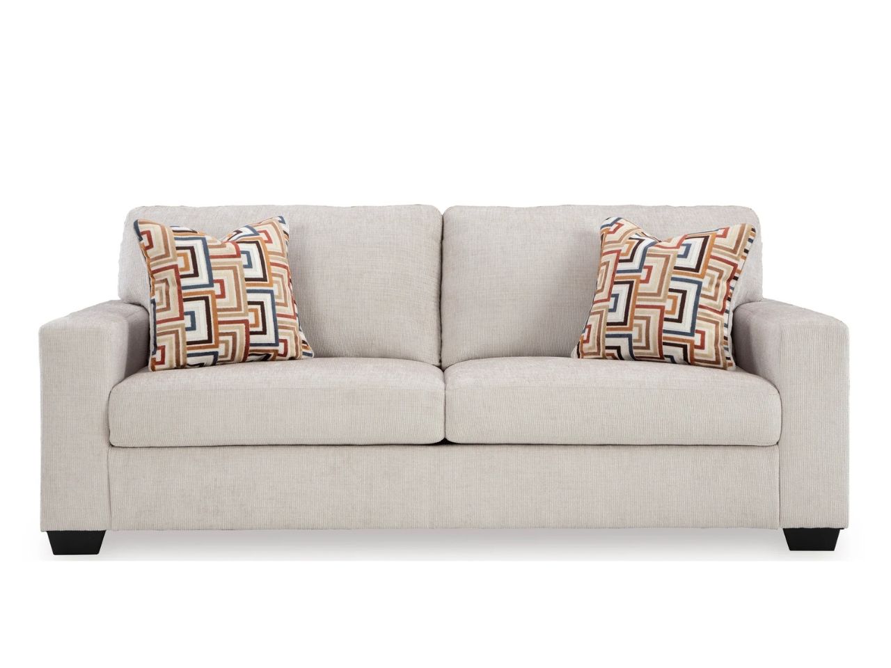 Aviemore Stone Sofa with Platform Foundation and Pillows in Calgary in a white background