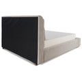 Calmara Light Brown Upholstered Bed with Padded Headboard and Frame
