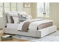 Cabalynn King Upholstered Bed - Light Brown Linen-Look Fabric Headboard
