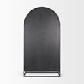 Sloan Arched Cabinet Black Wood W/Black Metal Frame - Calgary Furniture Store