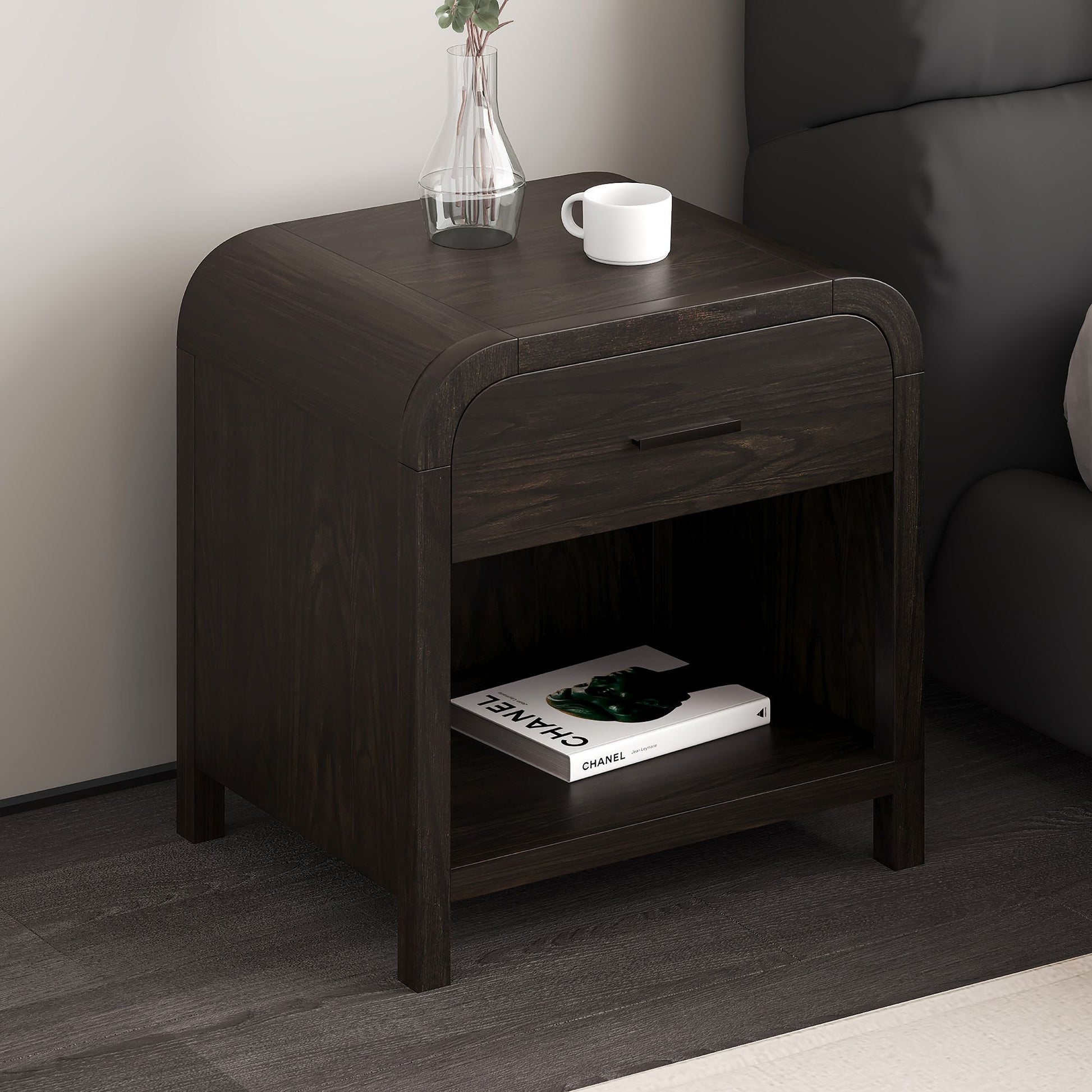 Bowman 1 Drawer Accent Table in Dark Walnut - Calgary Furniture Store
