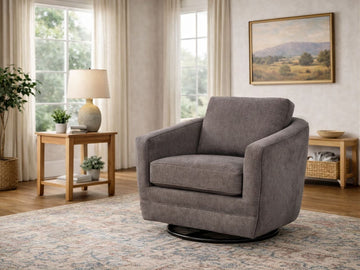 Baltimo Swivel Glider Accent Chair Pecan Brown
