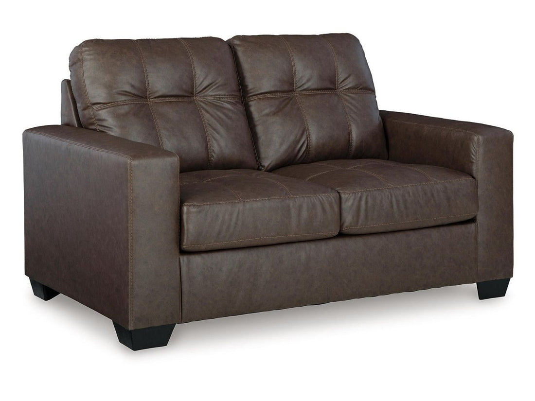 Barlin Mills Faux Leather Loveseat Compact Upholstered Two-Seater Sofa
