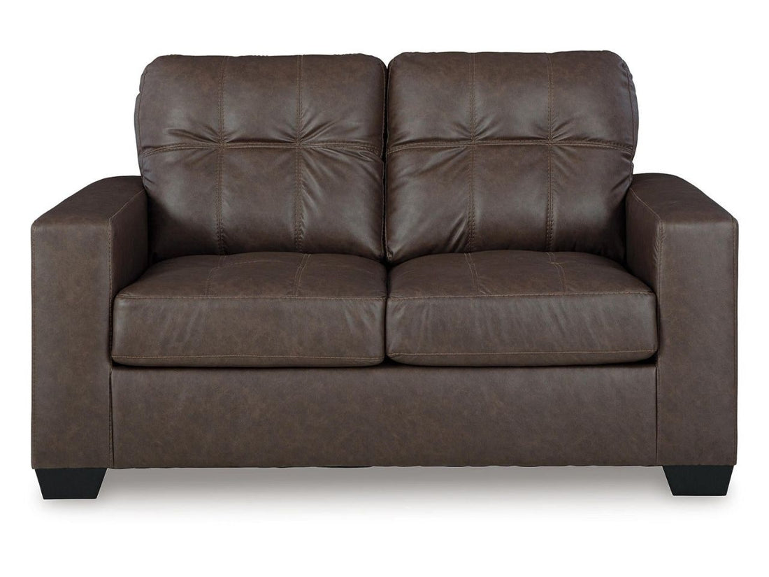 Barlin Mills Faux Leather Loveseat Compact Upholstered Two-Seater Sofa
