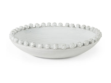 Basin 16" Round Off-White Glazed Decorative Bowl