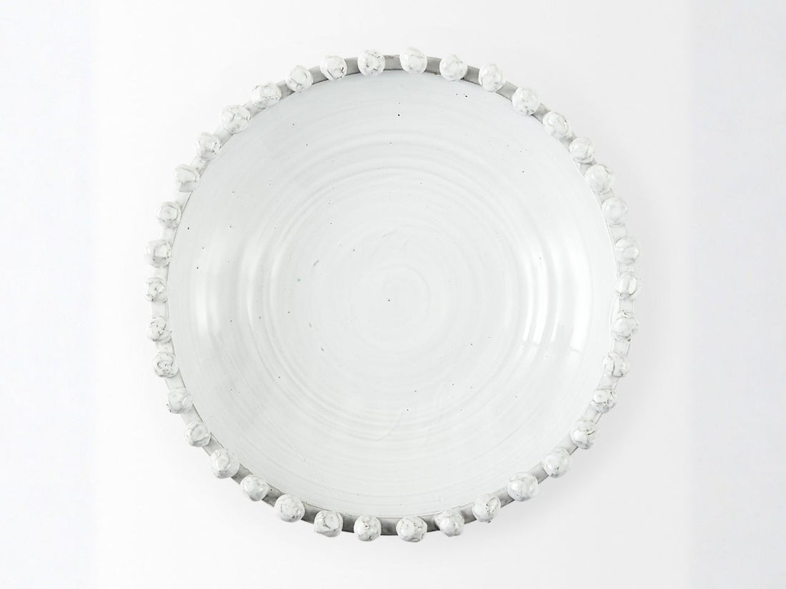 Basin 16" Round Off-White Glazed Decorative Bowl