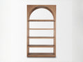 Bela Arched Mango Wood Shelving Unit, 5-Tier Medium Brown Finish in Calgary in a white background
