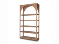 Bela Arched Mango Wood Shelving Unit, 5-Tier Medium Brown Finish in Calgary in a white background
