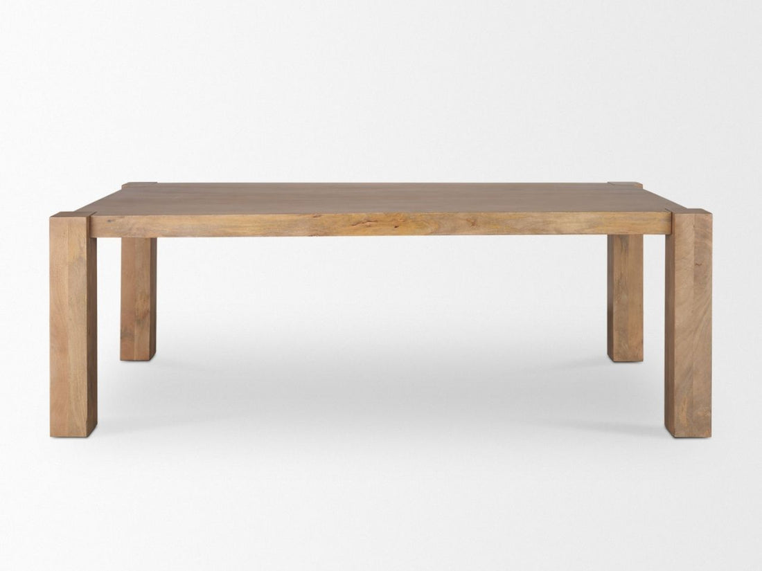 Beth Light Brown Wood Rectangular Dining Table - Calgary Furniture Store