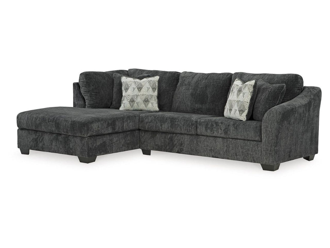 Biddeford 2-Piece Sectional Chaise Sofa Shadow Upholstered Comfort Design in Calgary in a white background