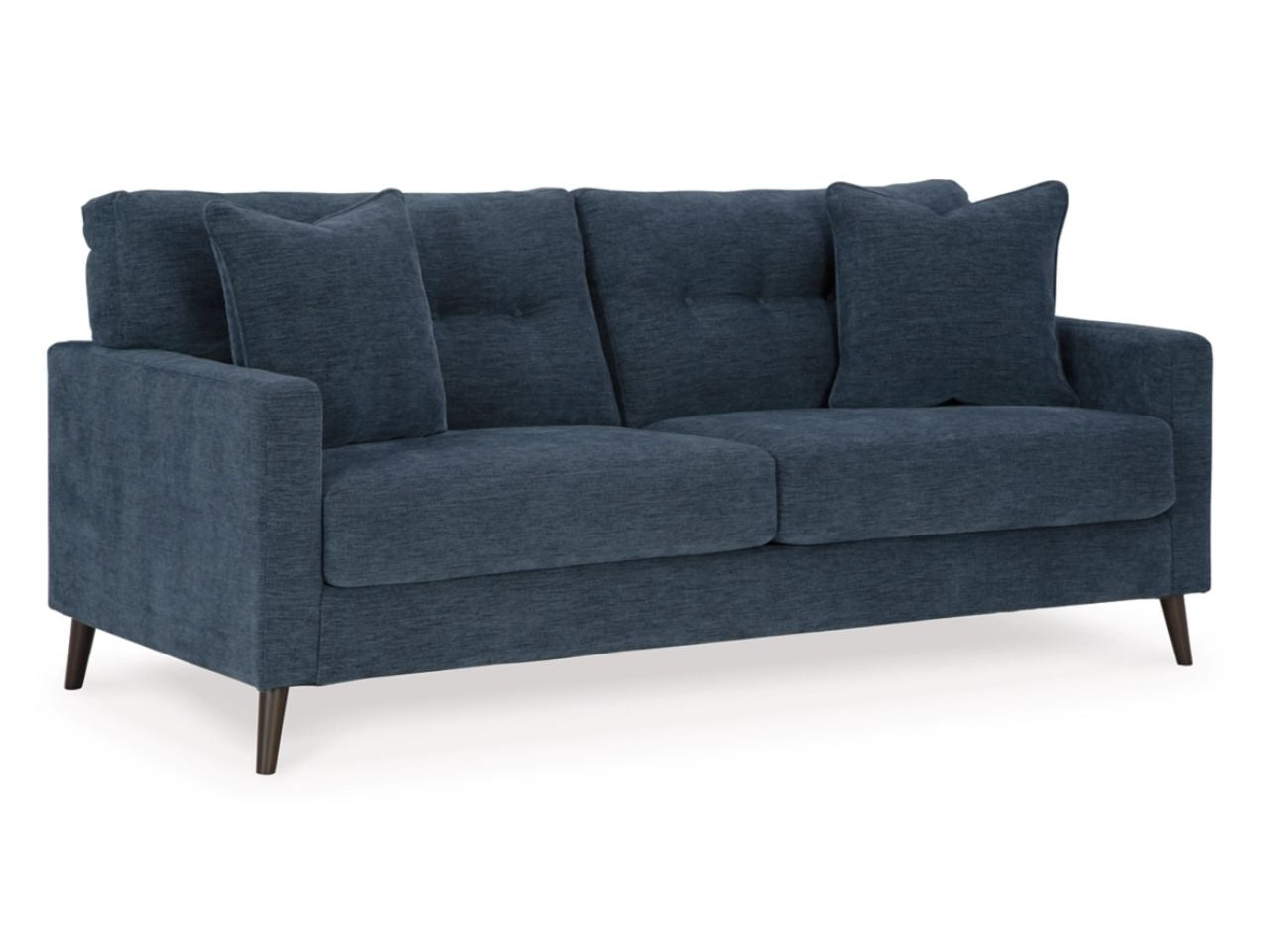 Bixler Tufted Polyester Upholstered Navy Sofa with Plush Cushioning in Calgary in a white background
