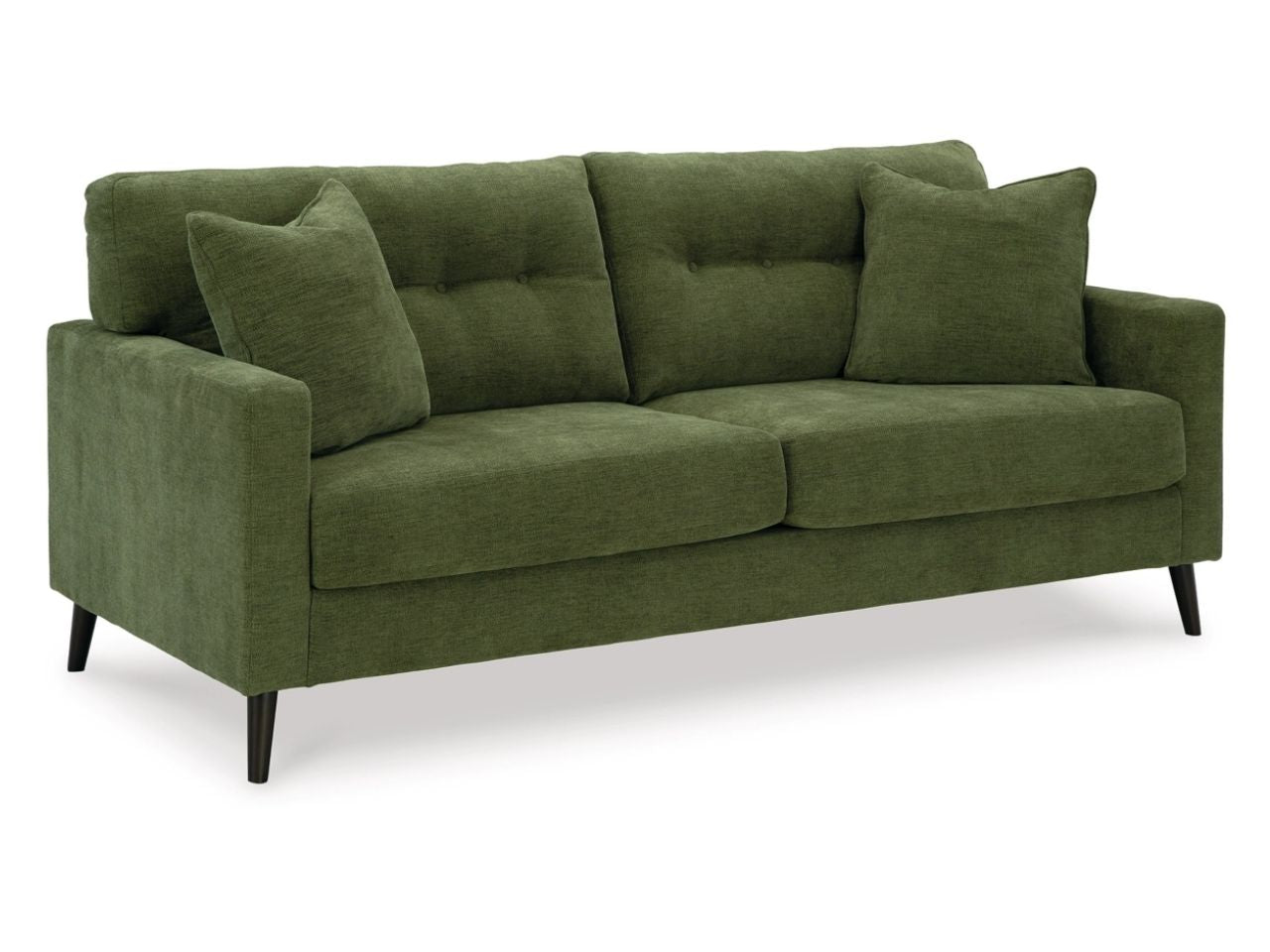 Bixler Tufted Polyester Upholstered Olive Sofa with Plush Cushioning in Calgary in a white background